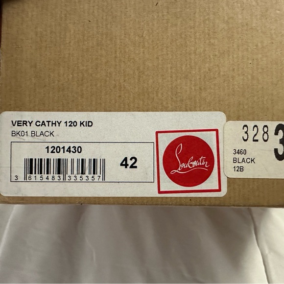 Christian Louboutin Very Kathy 12, Black Leather Sandals Sz 42 - Picture 9 of 13